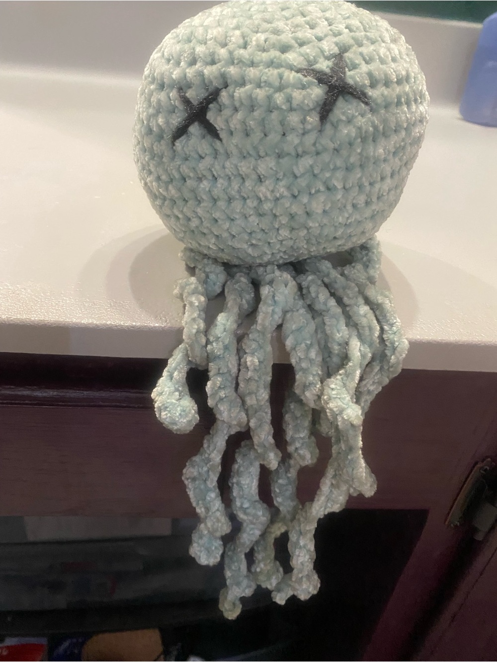 Handmade Plush Jellyfish Soft Toy - Light Mint